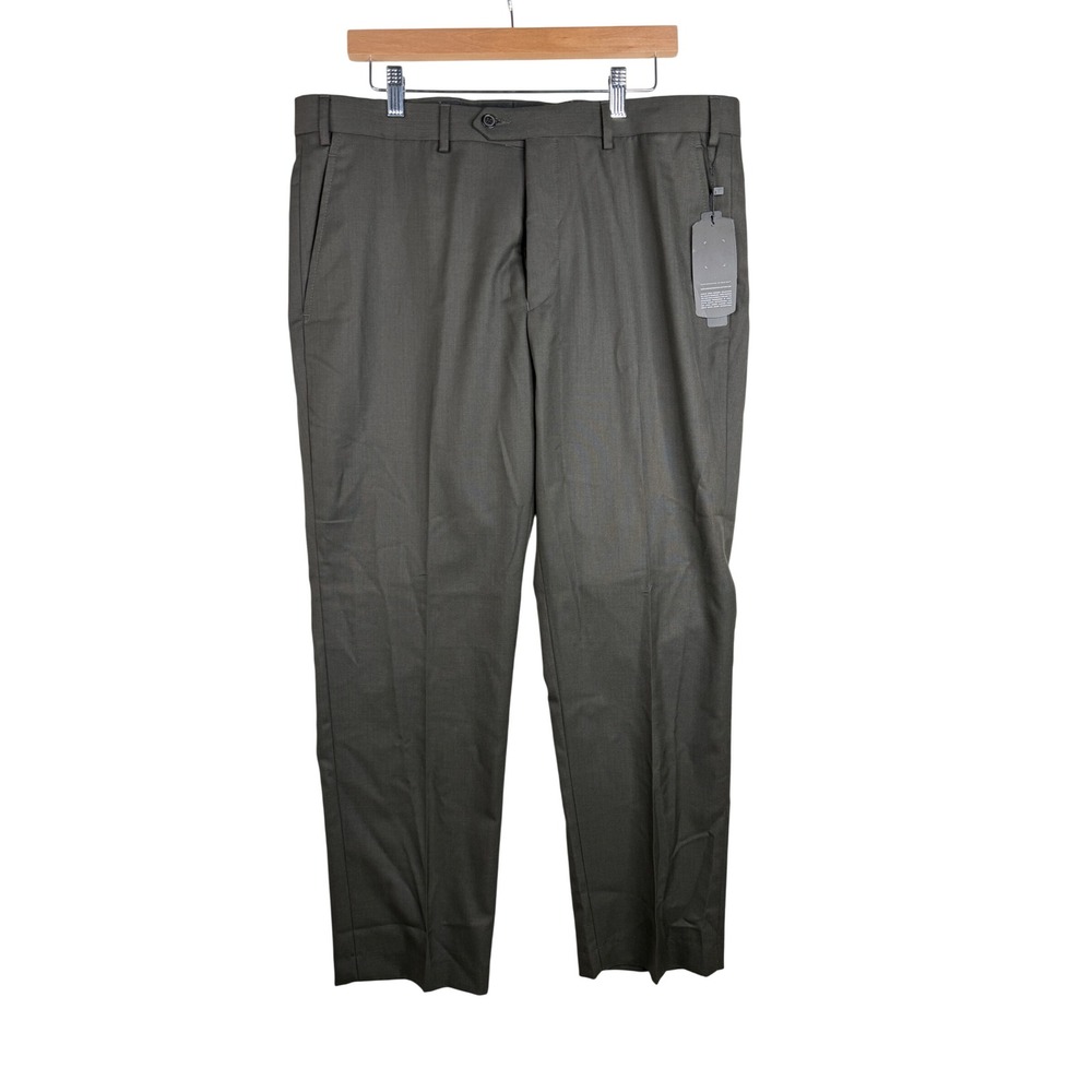 NWT Greg Norman Luxe Performance Slim Fit Flat Front Pants size 38X30 Brown